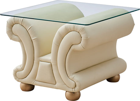 Apolo Ivory Italian Leather Sofa from ESF Furniture - Luna Furniture