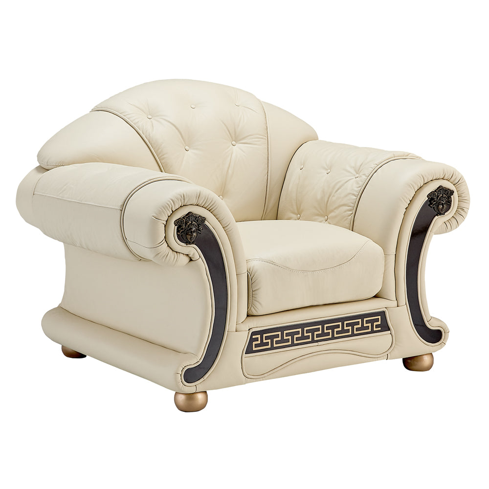 Apolo Ivory Italian Leather Sofa from ESF Furniture - Luna Furniture