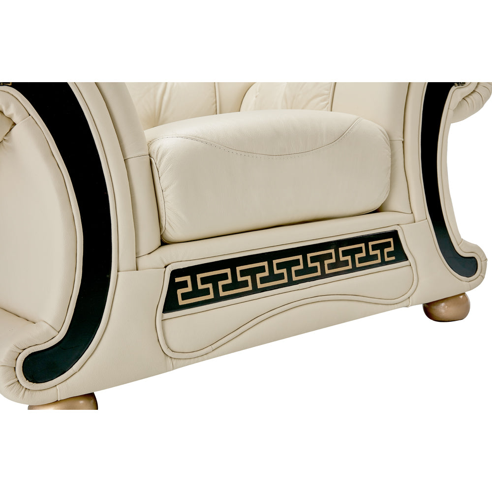 Apolo Ivory Italian Leather Sofa from ESF Furniture - Luna Furniture