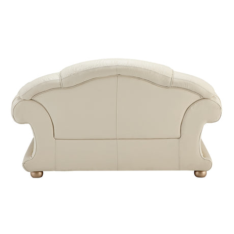 Apolo Ivory Italian Leather Sofa from ESF Furniture - Luna Furniture