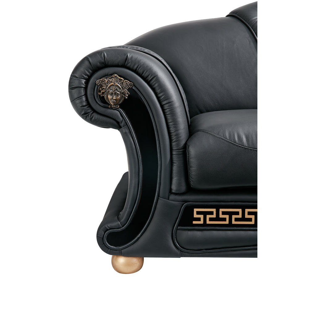 Apolo Black Italian Leather Chair from ESF Furniture - Luna Furniture