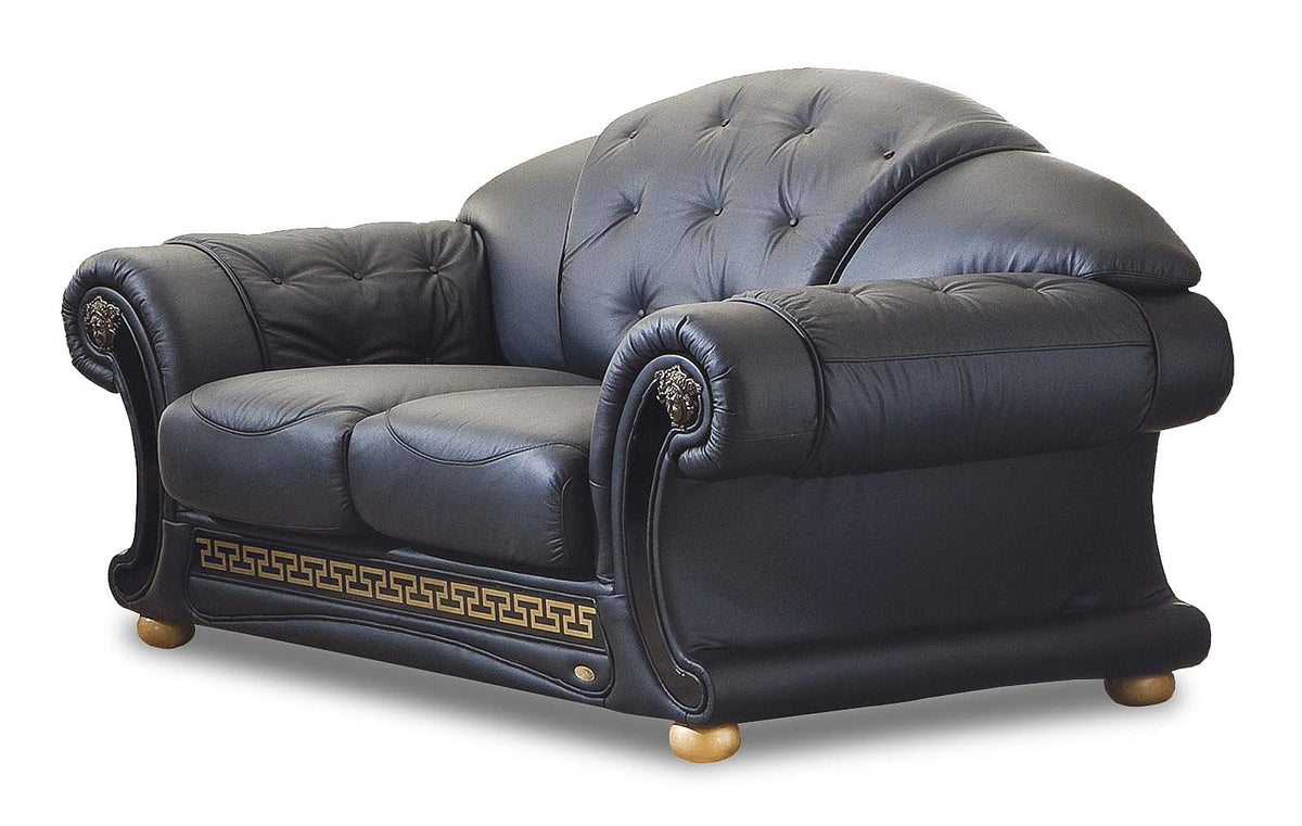 Apolo Black Italian Leather Loveseat from ESF Furniture - Luna Furniture