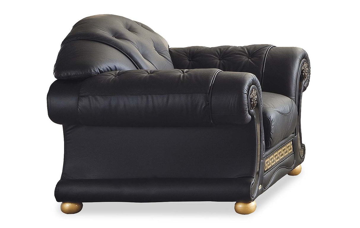 Apolo Black Italian Leather Loveseat from ESF Furniture - Luna Furniture