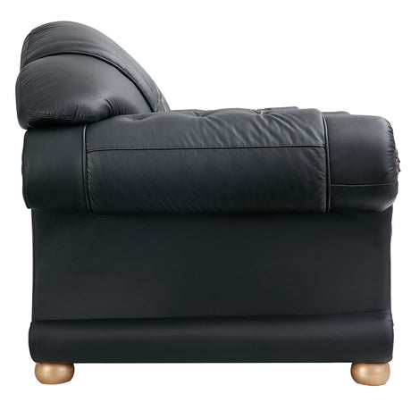 Apolo Black Italian Leather Chair from ESF Furniture - Luna Furniture