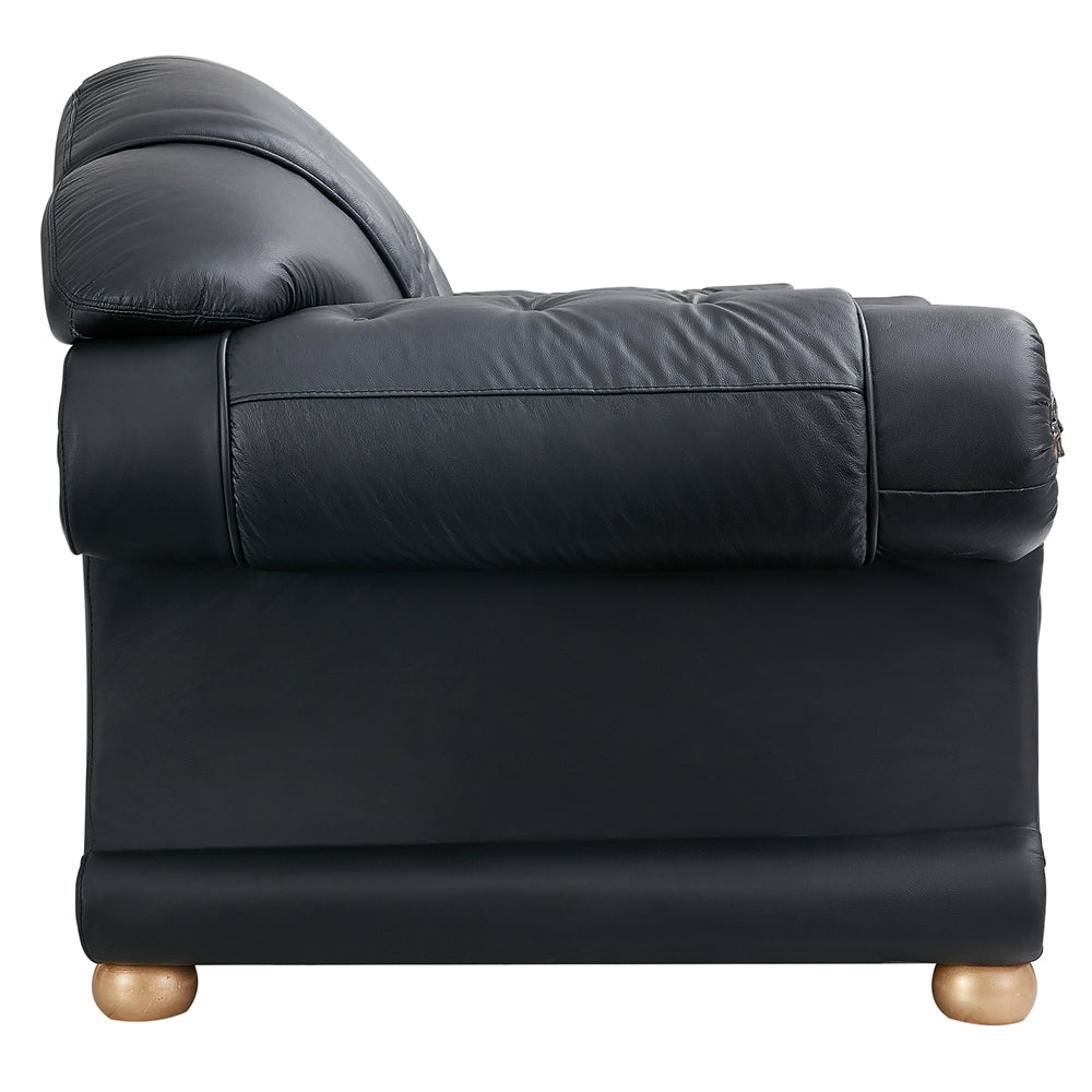Apolo Black Italian Leather Loveseat from ESF Furniture - Luna Furniture