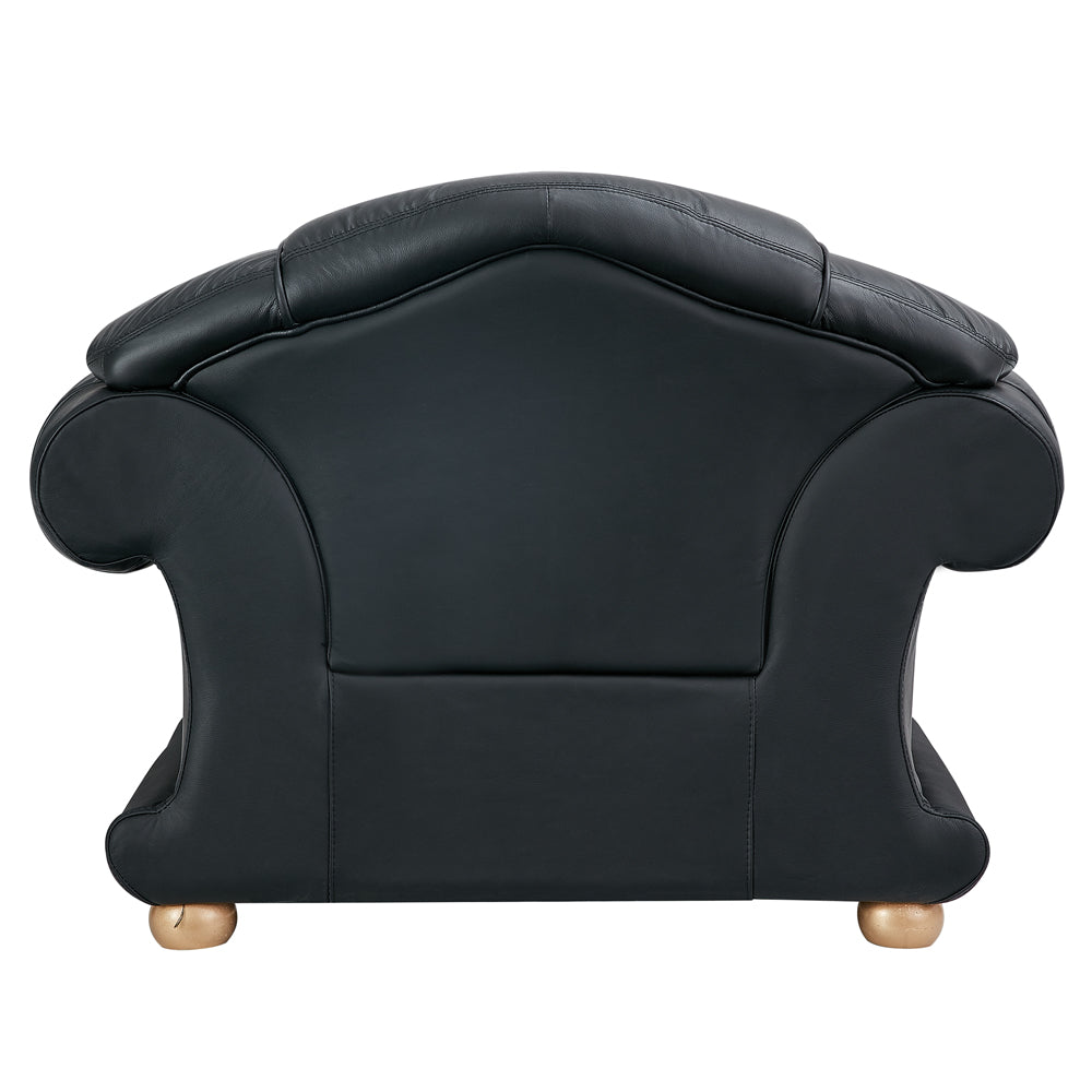 Apolo Black Italian Leather Loveseat from ESF Furniture - Luna Furniture