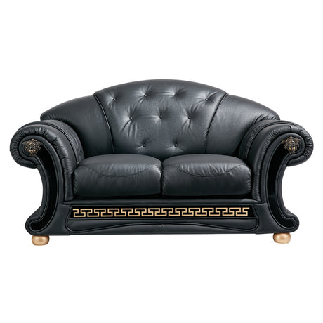 Apolo Black Italian Leather Loveseat from ESF Furniture - Luna Furniture