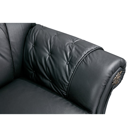 Apolo Black Italian Leather Chair from ESF Furniture - Luna Furniture