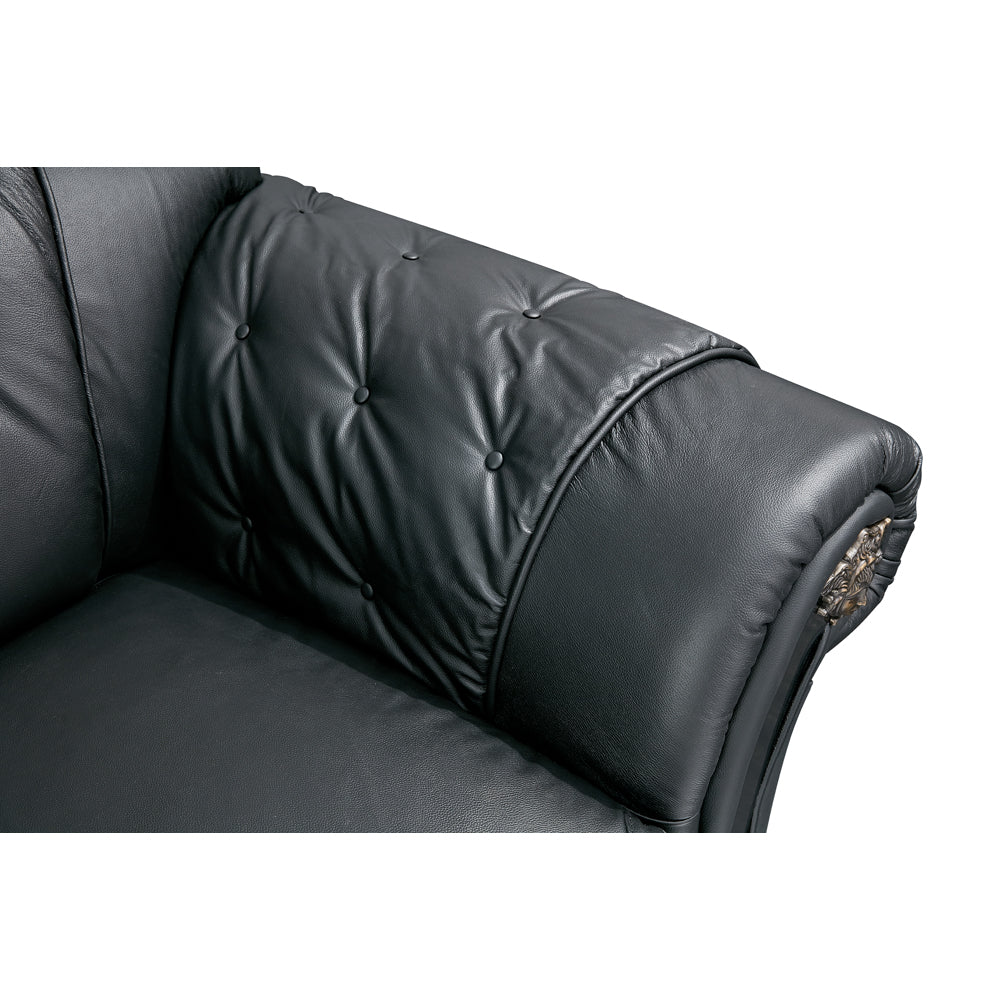 Apolo Black Italian Leather Loveseat from ESF Furniture - Luna Furniture