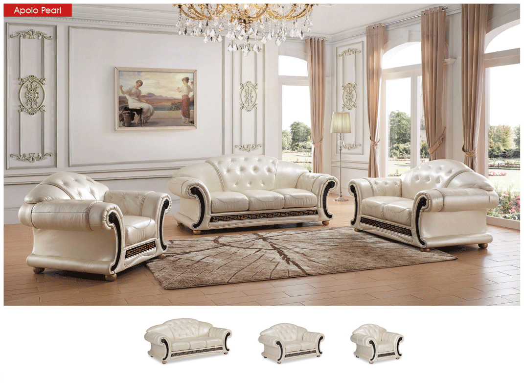 Apolo Pearl Italian Leather Sofa from ESF Furniture - Luna Furniture