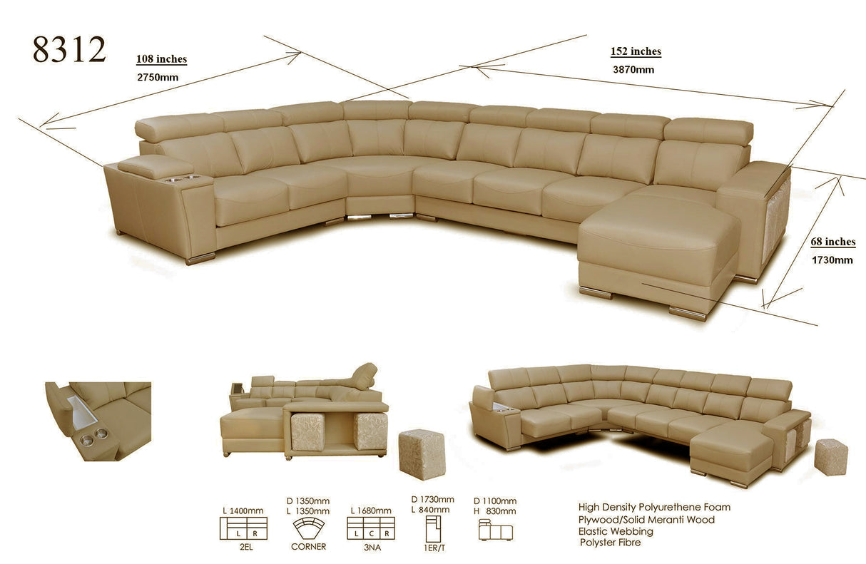 8312-Sectional-Left from ESF Furniture - Luna Furniture