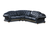 Apolo Black Italian Leather RAF Sectional from ESF Furniture - Luna Furniture