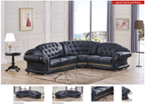 Apolo Black Italian Leather RAF Sectional from ESF Furniture - Luna Furniture