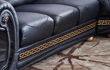 Apolo Black Italian Leather LAF Sectional from ESF Furniture - Luna Furniture