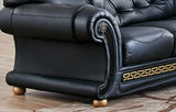 Apolo Black Italian Leather LAF Sectional from ESF Furniture - Luna Furniture