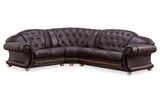 Apolo Brown Italian Leather RAF Sectional from ESF Furniture - Luna Furniture