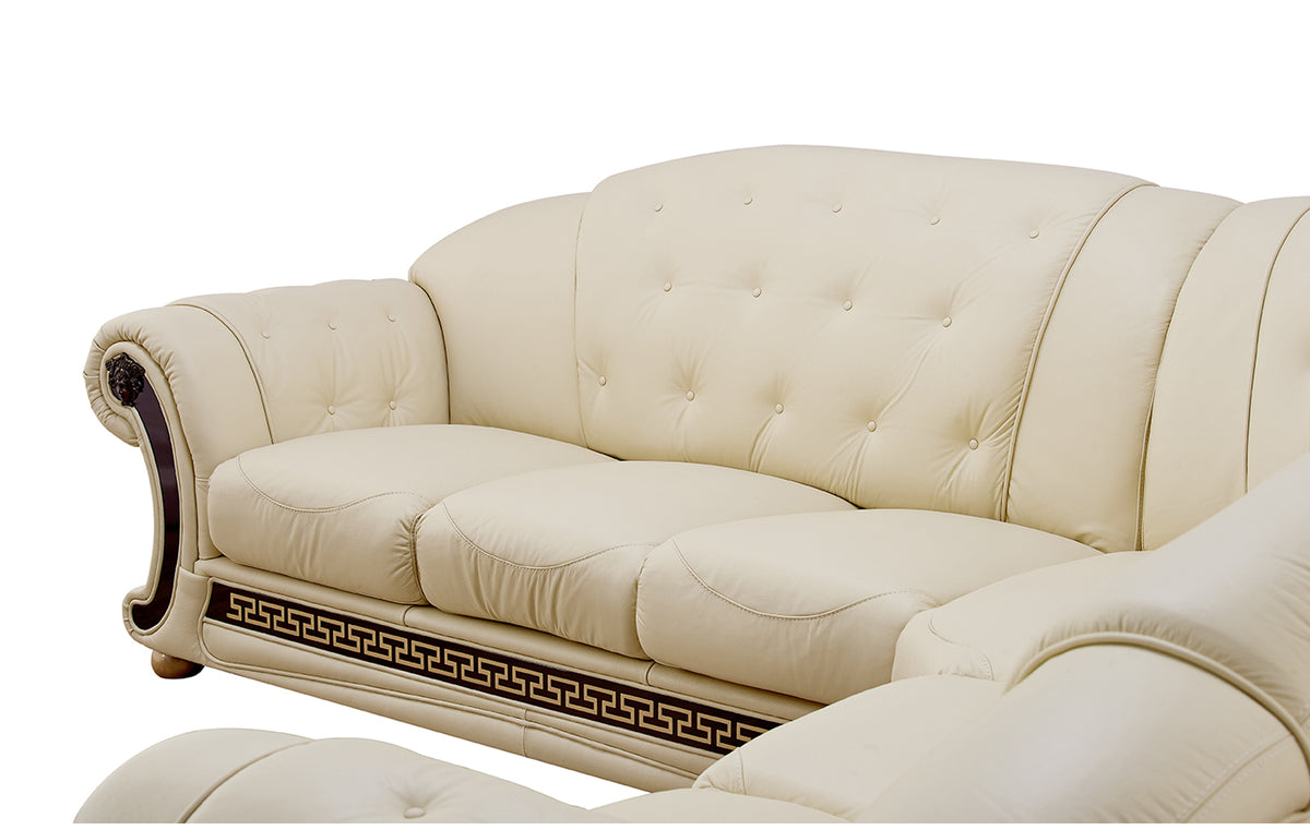 Apolo Ivory Italian Leather LAF Sectional from ESF Furniture - Luna Furniture