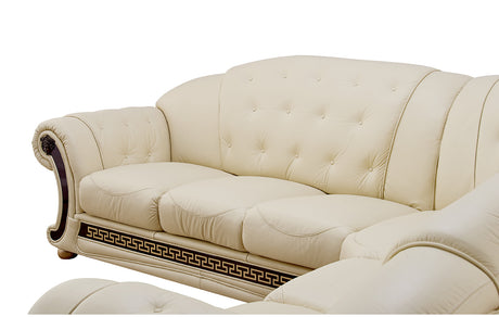 Apolo Ivory Italian Leather RAF Sectional from ESF Furniture - Luna Furniture
