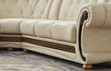 Apolo Ivory Italian Leather RAF Sectional from ESF Furniture - Luna Furniture