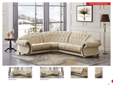 Apolo Ivory Italian Leather RAF Sectional from ESF Furniture - Luna Furniture