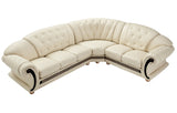 Apolo Ivory Italian Leather RAF Sectional from ESF Furniture - Luna Furniture