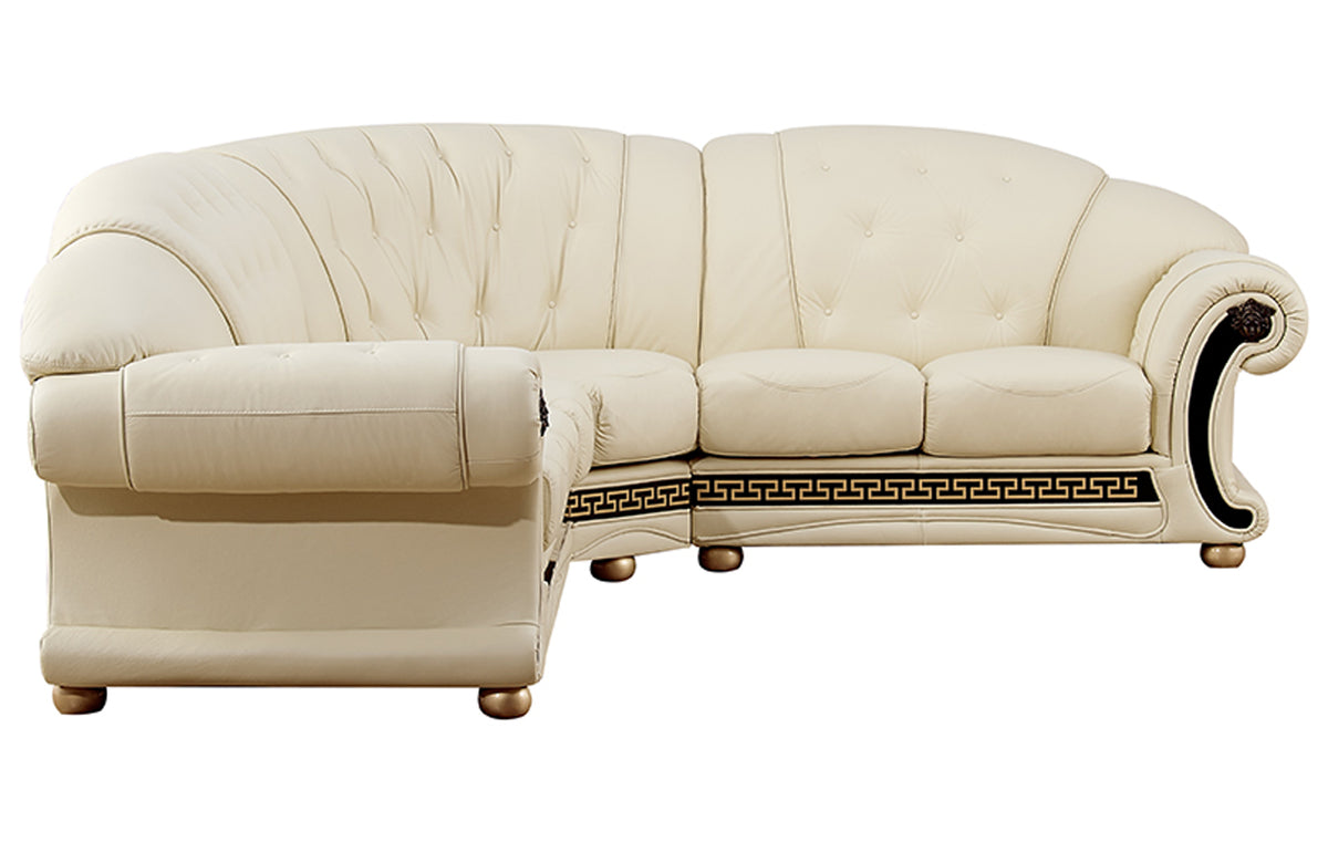 Apolo Ivory Italian Leather RAF Sectional from ESF Furniture - Luna Furniture