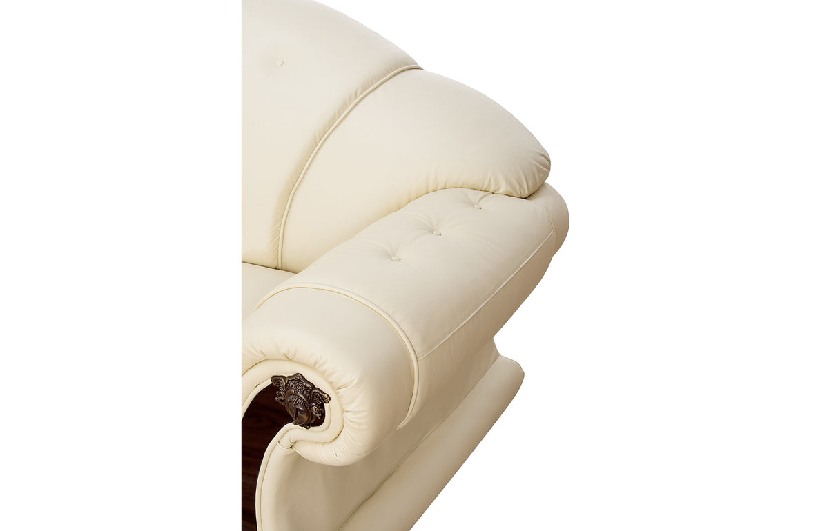 Apolo Ivory Italian Leather RAF Sectional from ESF Furniture - Luna Furniture