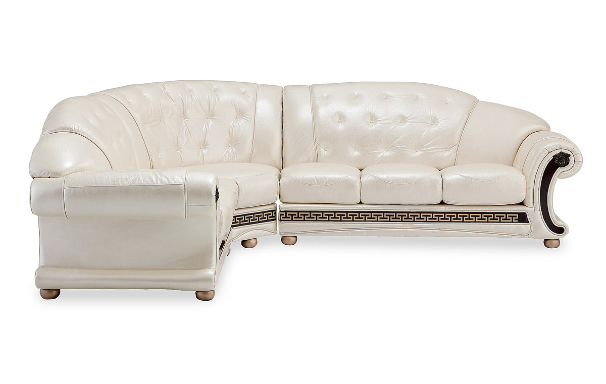 Apolo Pearl Italian Leather RAF Sectional from ESF Furniture - Luna Furniture