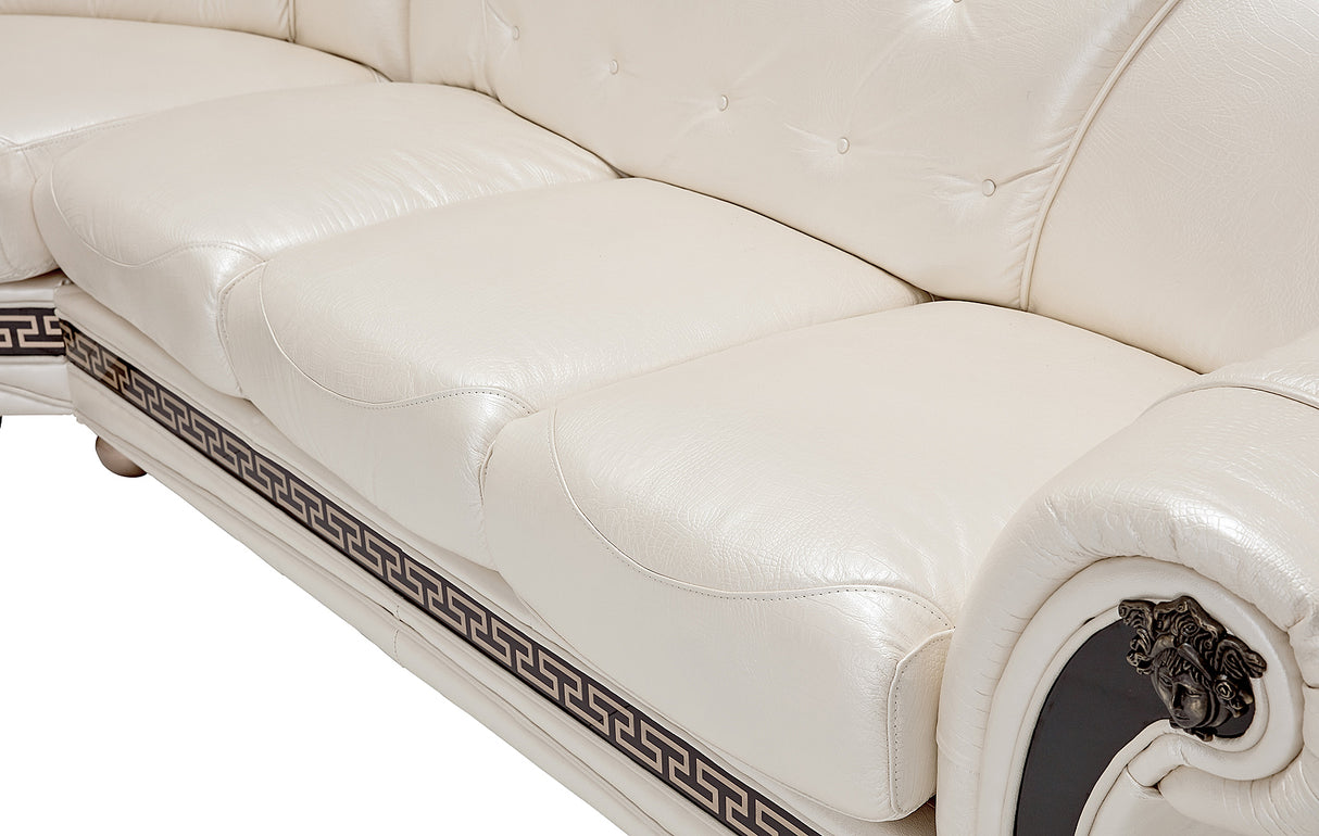 Apolo Pearl Italian Leather RAF Sectional from ESF Furniture - Luna Furniture