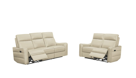 3517 Cream Top-grain Leather Reclining Sofa from ESF Furniture - Luna Furniture