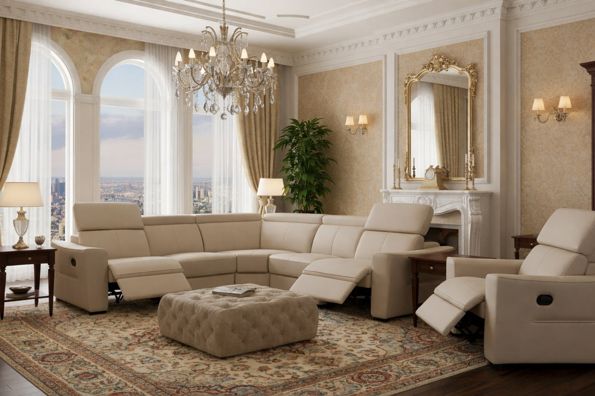 6021 Sectional w/ manual recliners from ESF Furniture - Luna Furniture