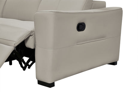 6021 Gray/Silver Top-grain Leather Reclining Sectional from ESF Furniture - Luna Furniture