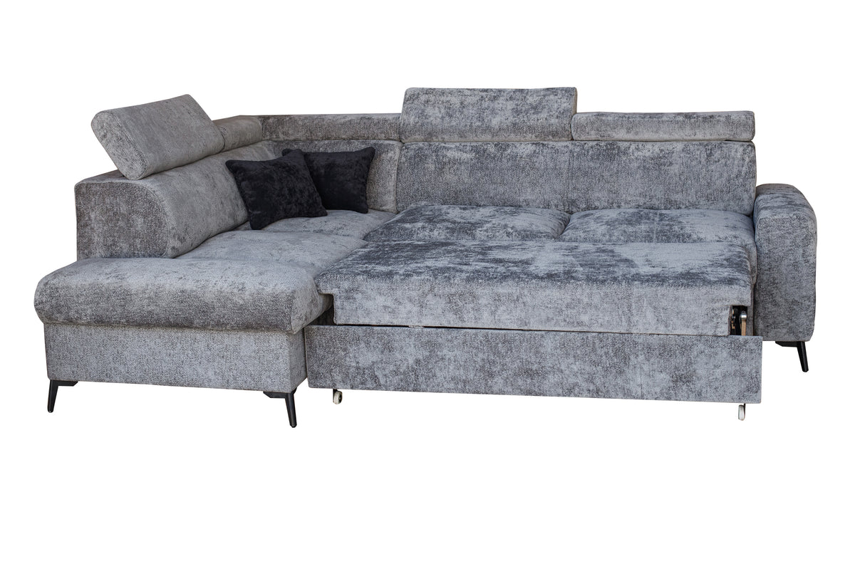 Daytona Silver Storage Sleeper RAF Chaise Sectional from ESF Furniture - Luna Furniture