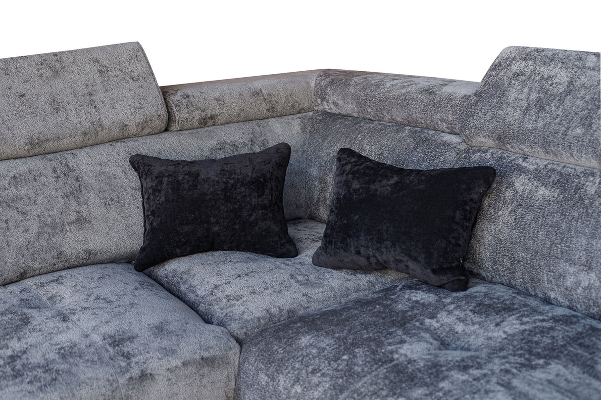 Daytona Silver Storage Sleeper RAF Chaise Sectional from ESF Furniture - Luna Furniture