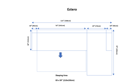 Estero Grey/Silver RAF Sectional from ESF Furniture - Luna Furniture