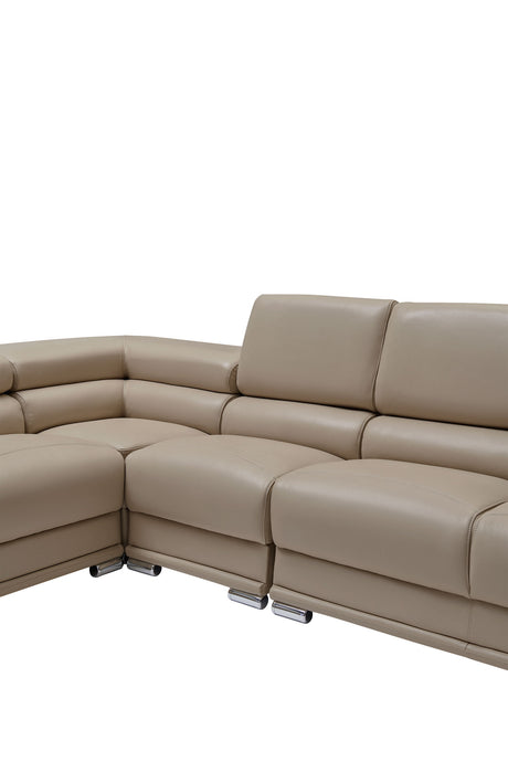 2119 Light Beige 4-Piece Top-Grain Leather Sectional from ESF Furniture - Luna Furniture