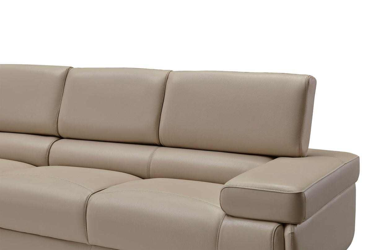 2119 Cream Beige 4-Piece Top-Grain Leather Sectional from ESF Furniture - Luna Furniture