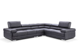 2119 Black 4-Piece Top-Grain Leather Sectional from ESF Furniture - Luna Furniture