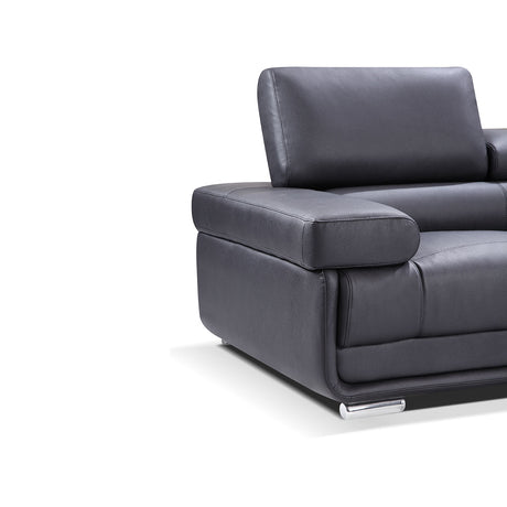 2119 Black 4-Piece Top-Grain Leather Sectional from ESF Furniture - Luna Furniture