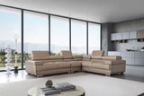 2119 Cream Beige 4-Piece Top-Grain Leather Sectional from ESF Furniture - Luna Furniture