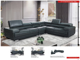 2119 Dark Grey 4-Piece Top-Grain Leather Sectional from ESF Furniture - Luna Furniture