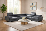 2119 Dark Grey 4-Piece Top-Grain Leather Sectional from ESF Furniture - Luna Furniture