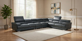 2119 Dark Grey 4-Piece Top-Grain Leather Sectional from ESF Furniture - Luna Furniture