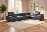 2119 Dark Grey 4-Piece Top-Grain Leather Sectional from ESF Furniture - Luna Furniture