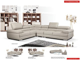 2119 Gray 4-Piece Top-Grain Leather Sectional from ESF Furniture - Luna Furniture