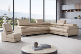 2119 Cream Beige 4-Piece Top-Grain Leather Sectional from ESF Furniture - Luna Furniture