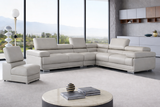 2119 Gray 4-Piece Top-Grain Leather Sectional from ESF Furniture - Luna Furniture