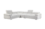 2119 White 4-Piece Top-Grain Leather Sectional from ESF Furniture - Luna Furniture