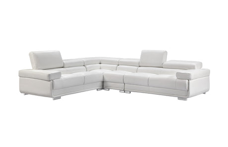 2119 White 4-Piece Top-Grain Leather Sectional from ESF Furniture - Luna Furniture