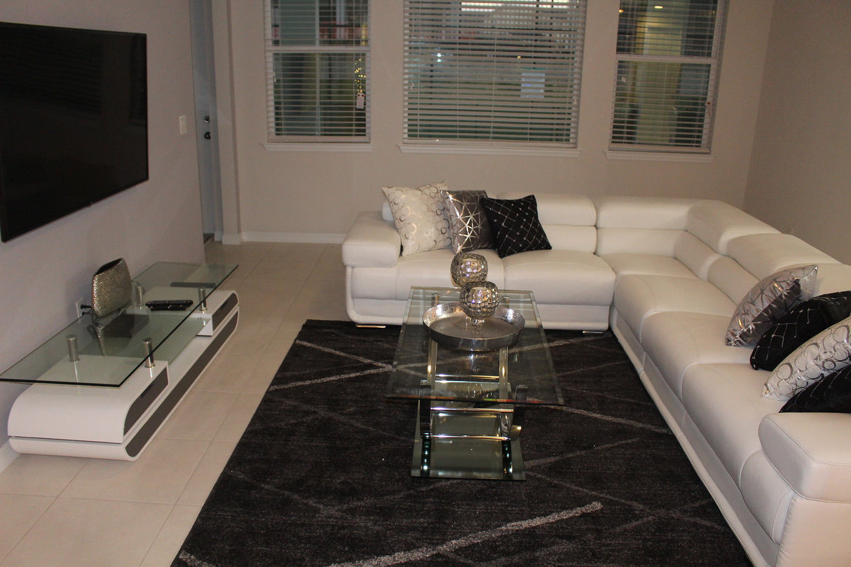 2119 White 4-Piece Top-Grain Leather Sectional from ESF Furniture - Luna Furniture